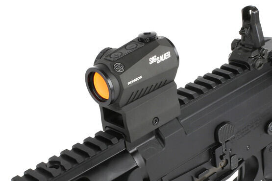 The Sig Romeo 5 red dot sight features 50,000 hours of battery life
